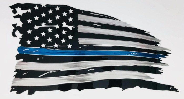 Tattered Thin Blue Line Flag